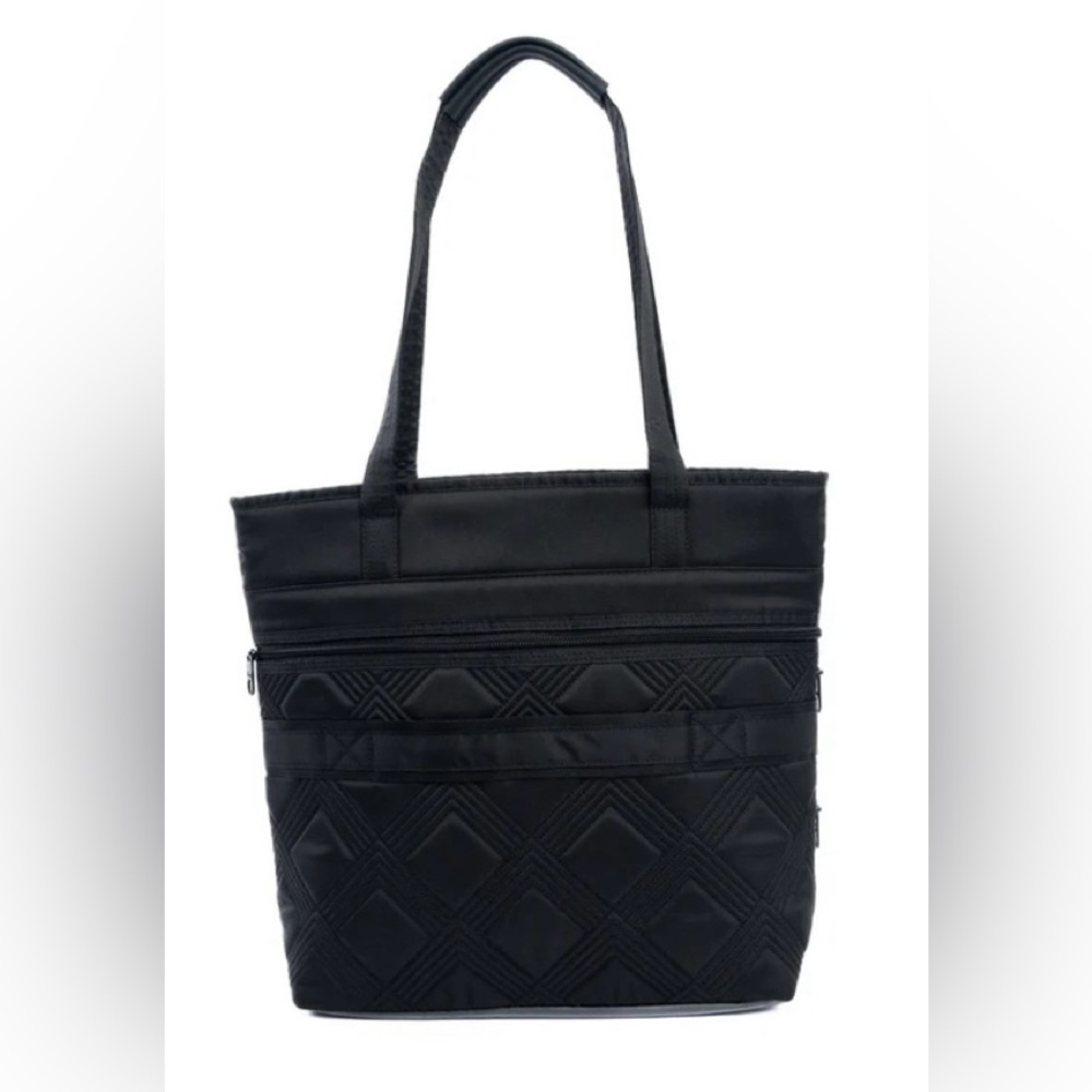 Lug EUC Black Quilted Taxi Tote Legacy Collection
